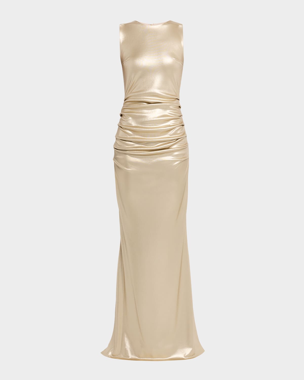 Chiara Boni La Petite Robe Zari Splendid Metallic Jersey Gown In Gold