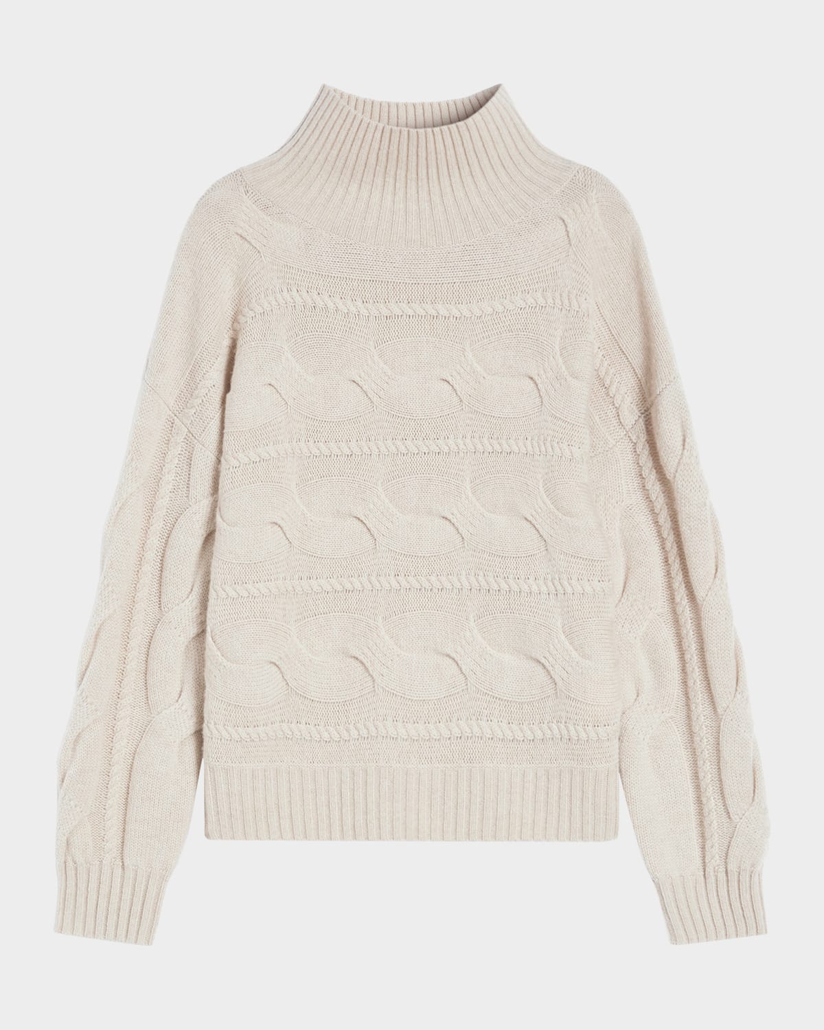 Max Mara Vodka Wool And Cashmere Cable-knit Sweater In Neutral