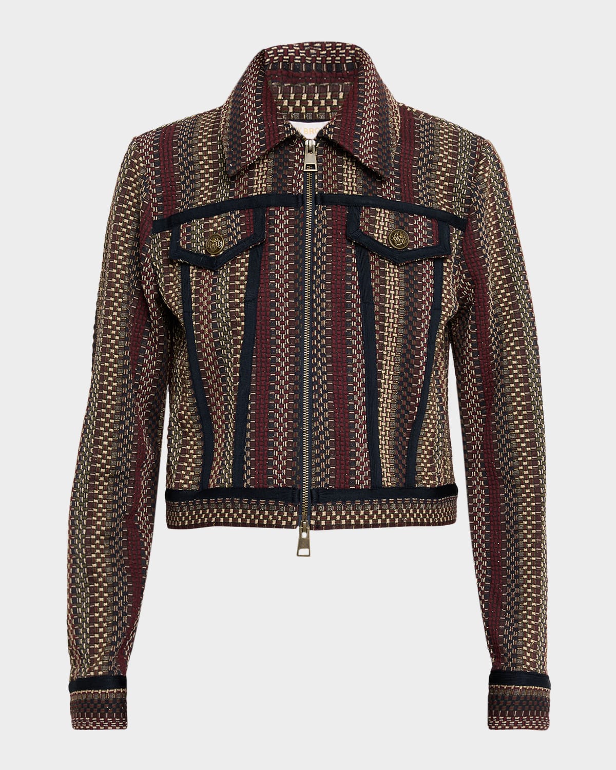 Ramy Brook Julie Textured Tweed Jacket In Animal Print