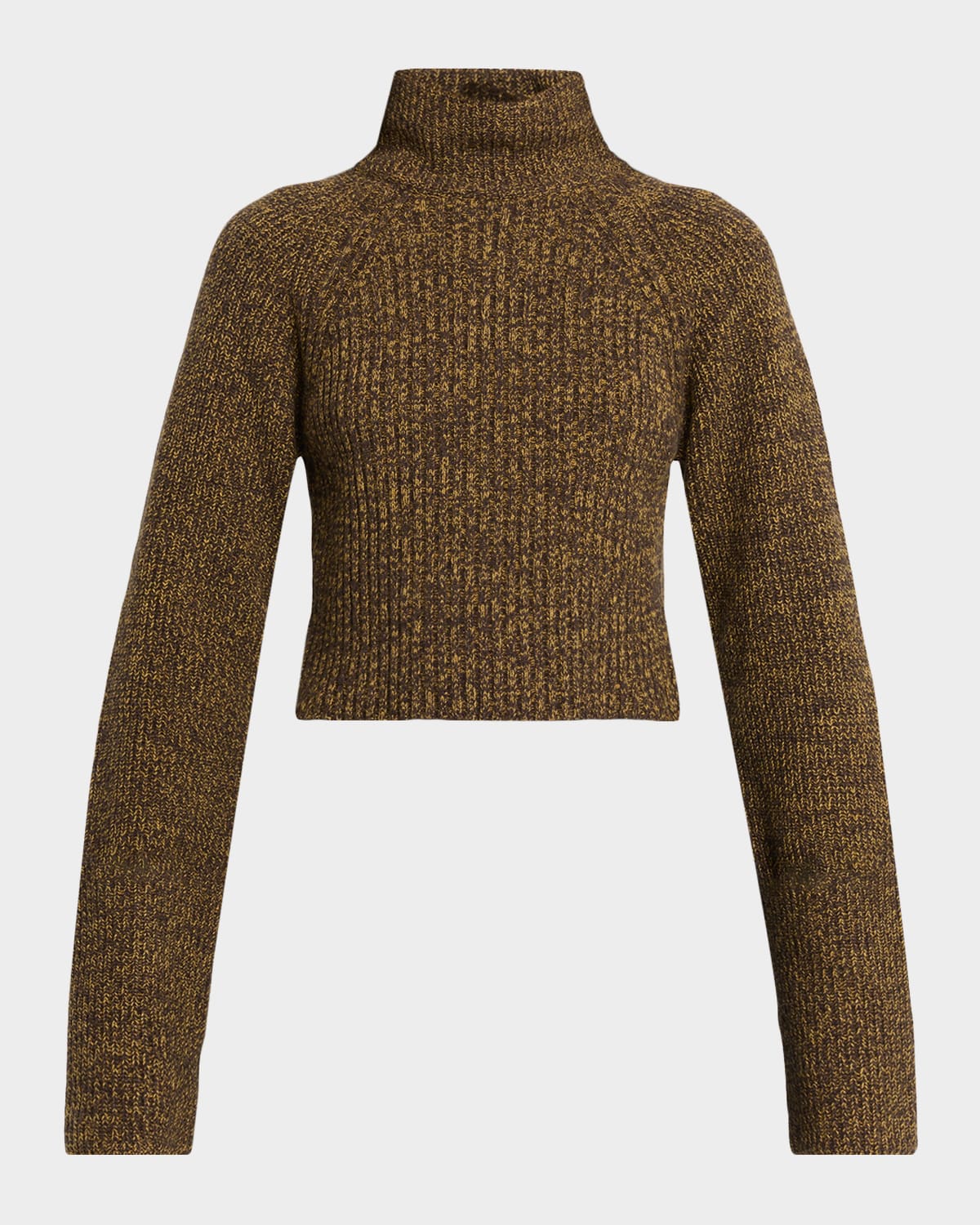 Iro Elba Turtleneck Rib Knit Wool Sweater In Brown