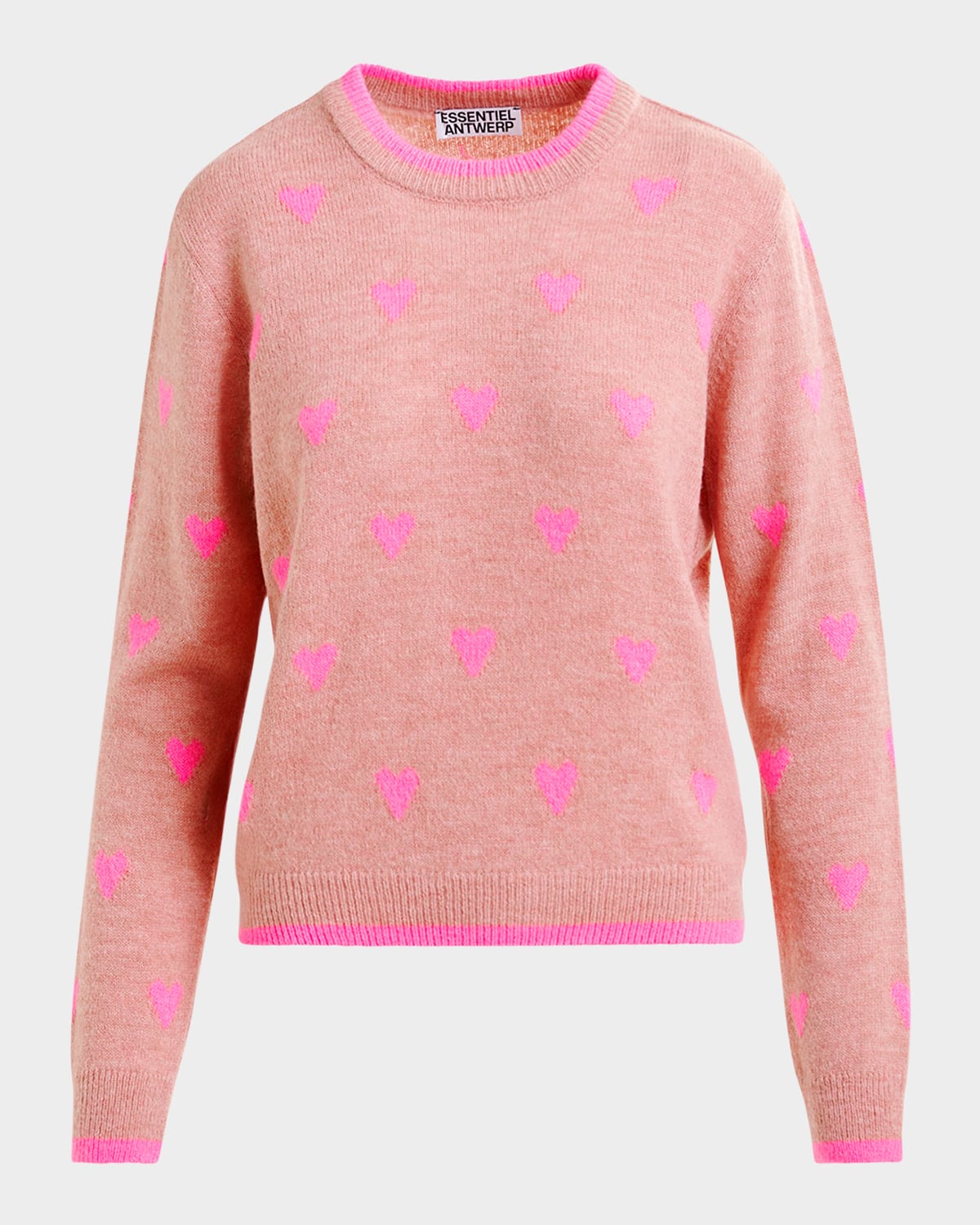 Essentiel Antwerp Heart-Intarsia Wool-Blend Sweater