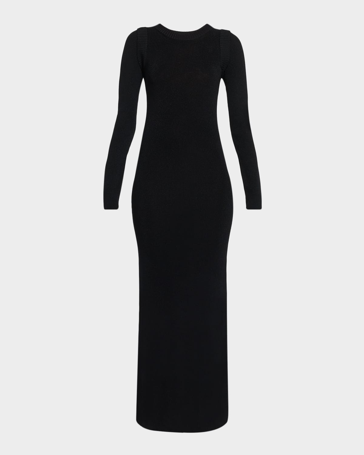 Iro Stefania Shimmer Rib Knit Maxi Sweater Dress In Black
