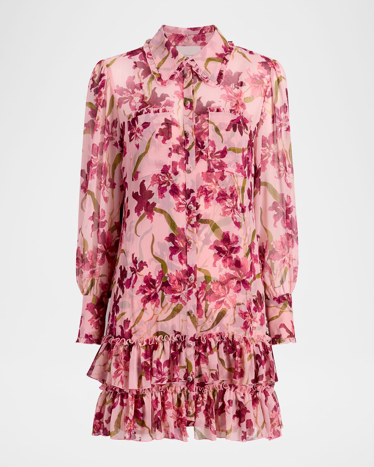 Cinq À Sept Trailing Hibiscus Lupetto Dress In Pink