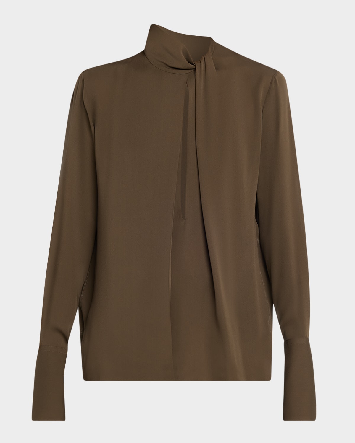 Tom Ford Twisted-neck Silk Long-sleeve Shirt