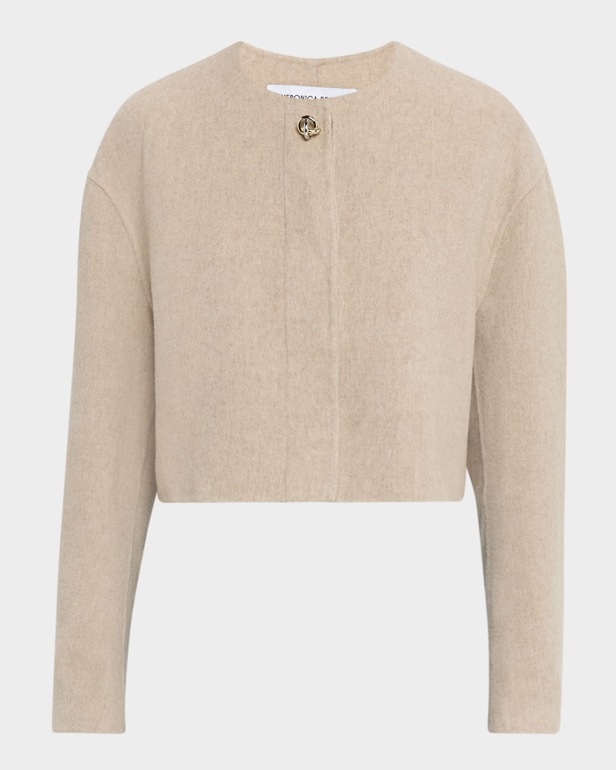 Veronica Beard Philips Cropped Wool-blend Jacket In Neutral