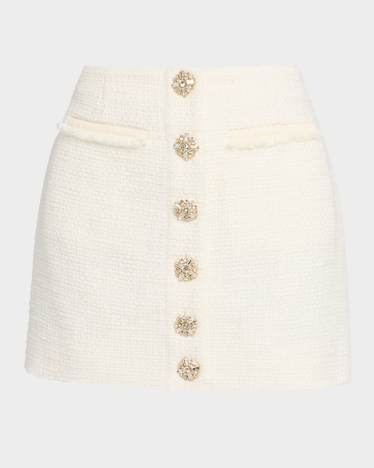 Cinq À Sept Linda Tweed Mini Skirt In White