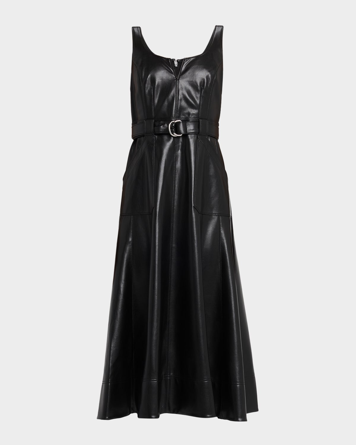 Likely Portia Vegan Leather Midi Dress In Black