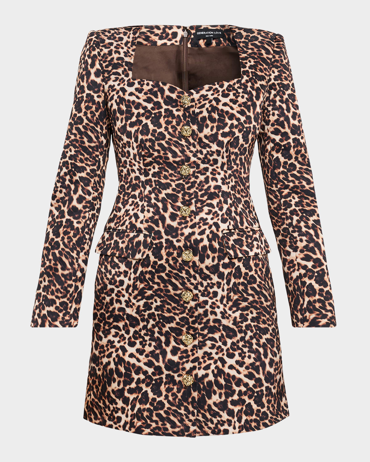 Generation Love Odelia Leopard Satin Mini Dress In Animal Print