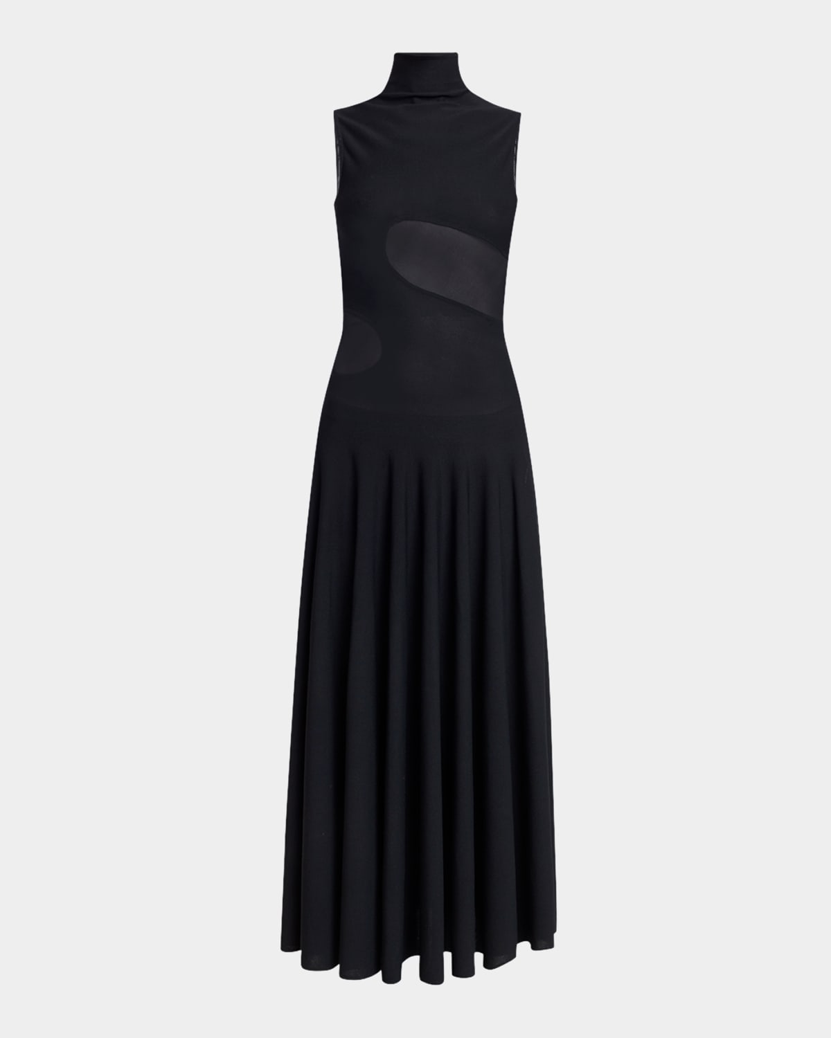 ALAIA Slinky Knit Cutout Midi Dress