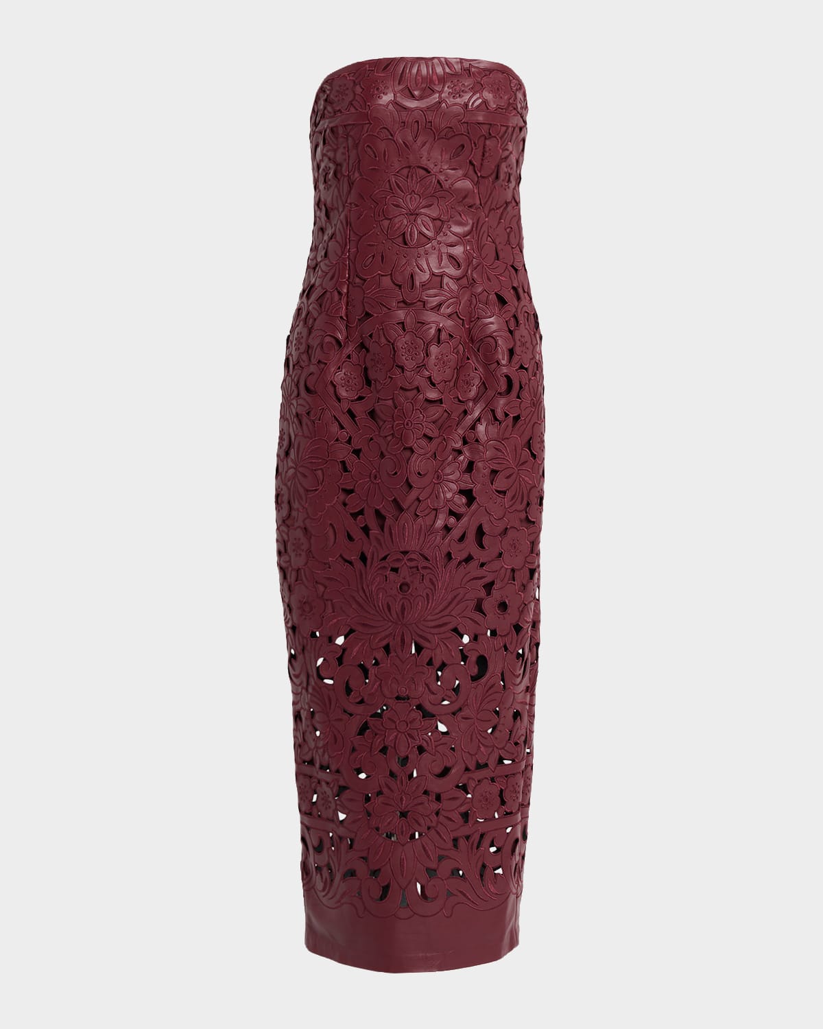 Cult Gaia Raylene Floral Cutout Faux Leather Midi Dress In Multi