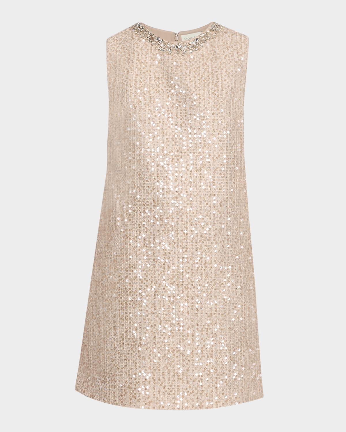 Sachin & Babi Uma Crystal-embellished Sequin Mini Dress In Neutral