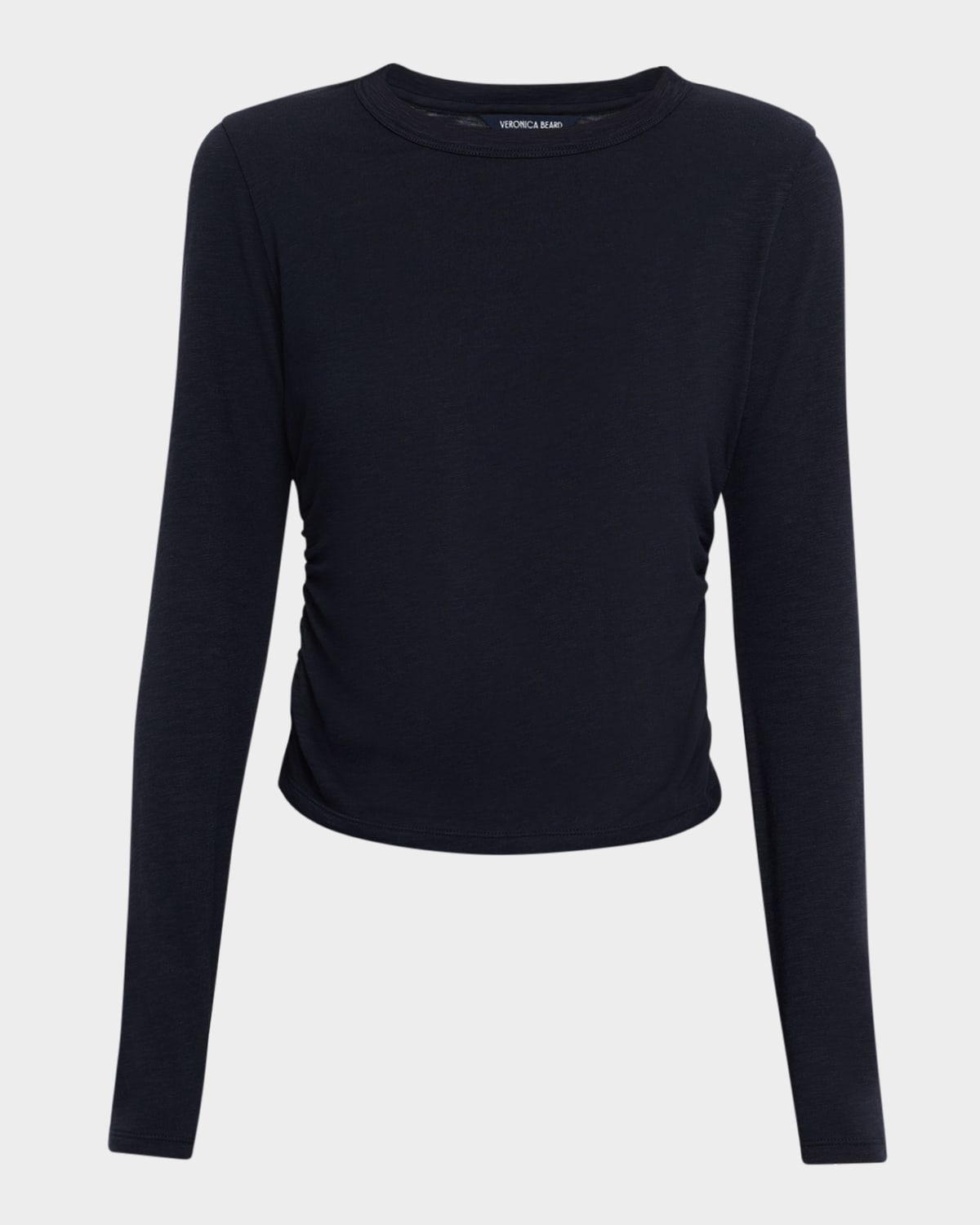 Veronica Beard Kisha Ruched Long-sleeve Tee In Blue