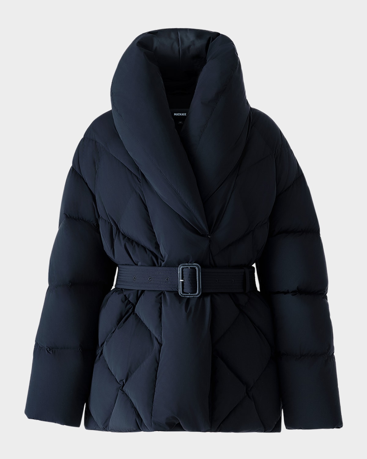 Mackage Olive Belted Down Jacket In Black