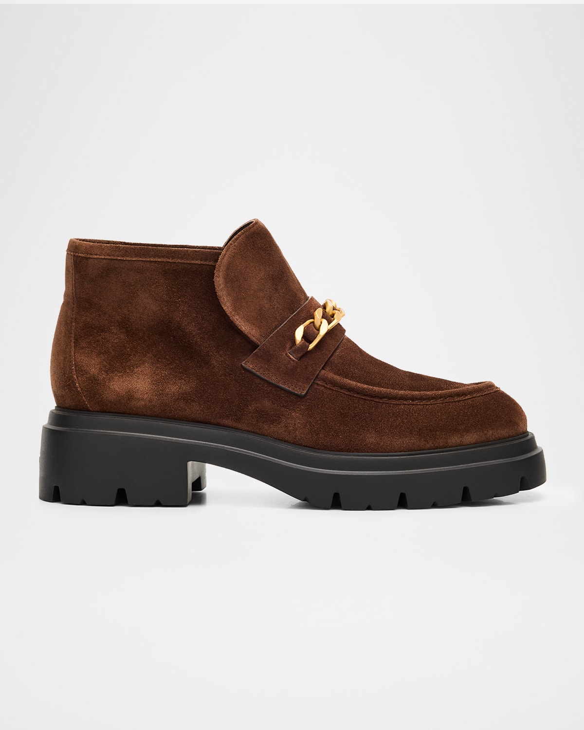 Stuart Weitzman Soluxe Hudson Suede Chukka Booties In Brown
