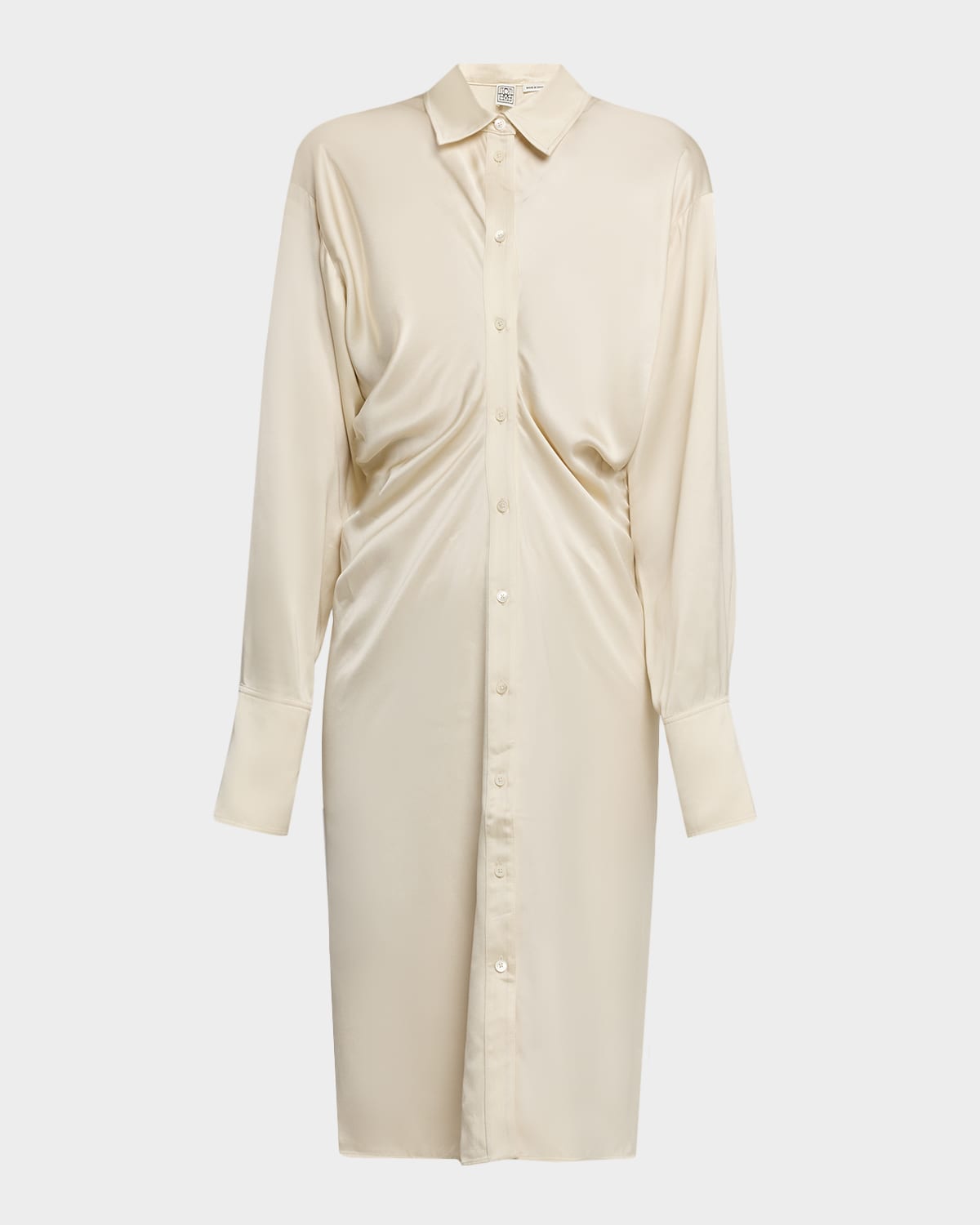 Totême Slouch Satin Knee-length Shirtdress In Pattern