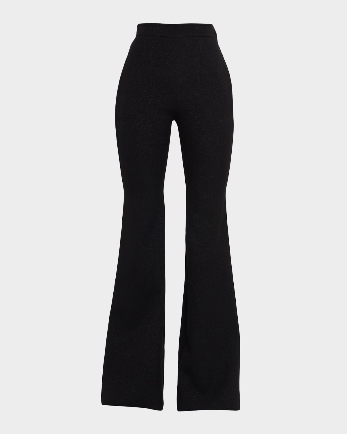 Giambattista Valli High-rise Shimmering Flared Trousers In Black