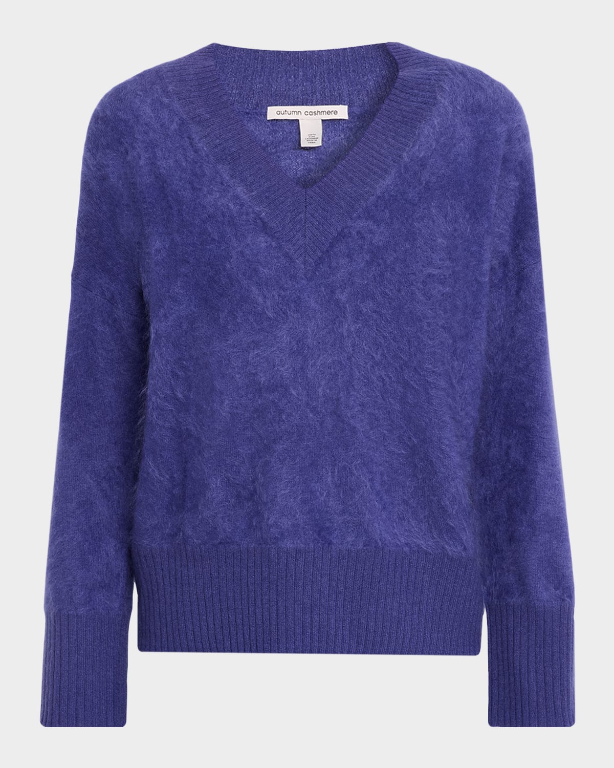 Autumn Cashmere Boxy V-Neck Brushed Cashmere Sweater