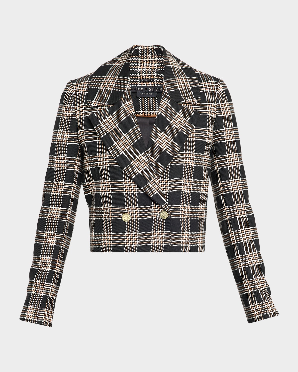 Alice And Olivia Avery Plaid Double-breasted Blazer In Multi