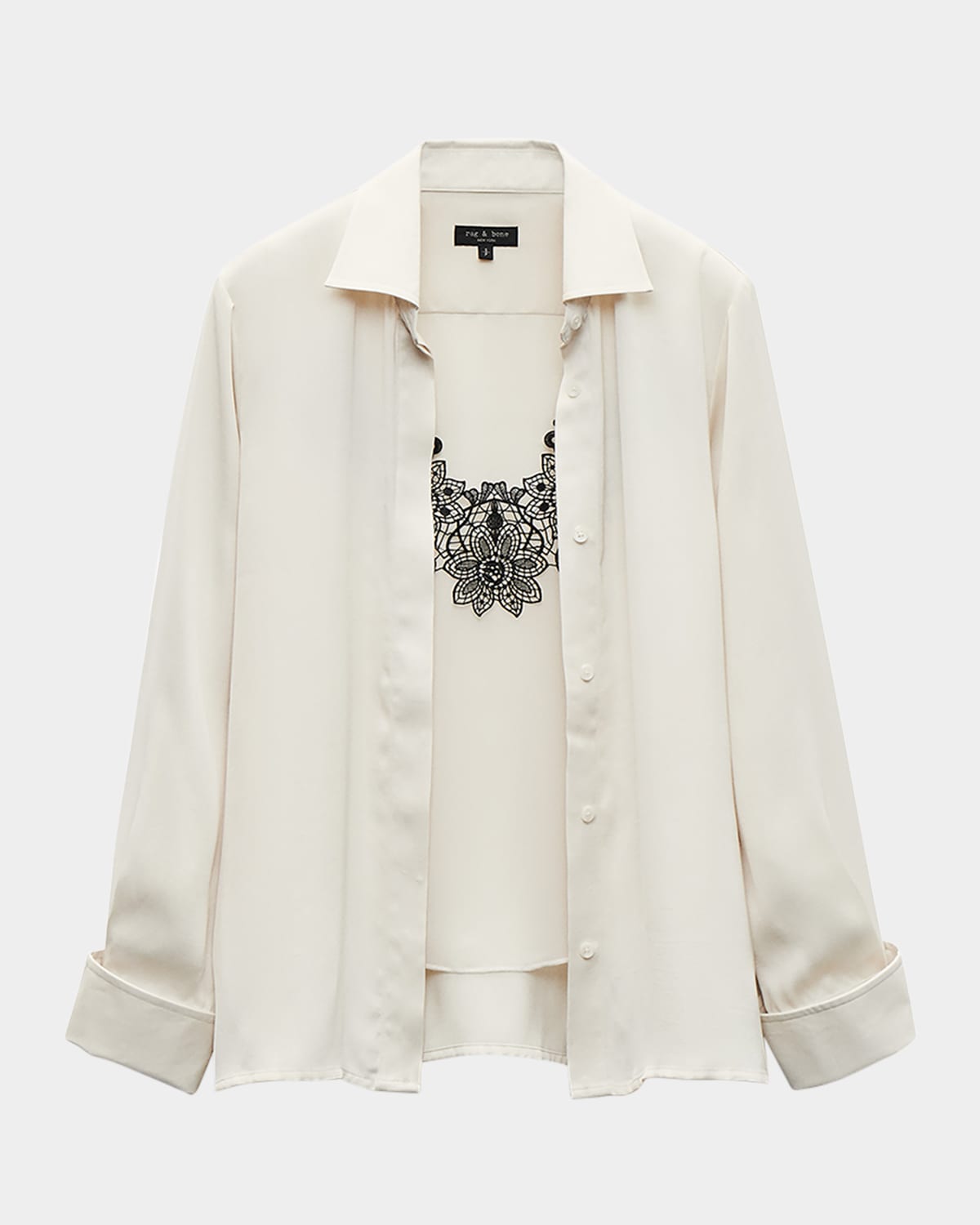 Rag & Bone Venus Lace Cami Blouse In White