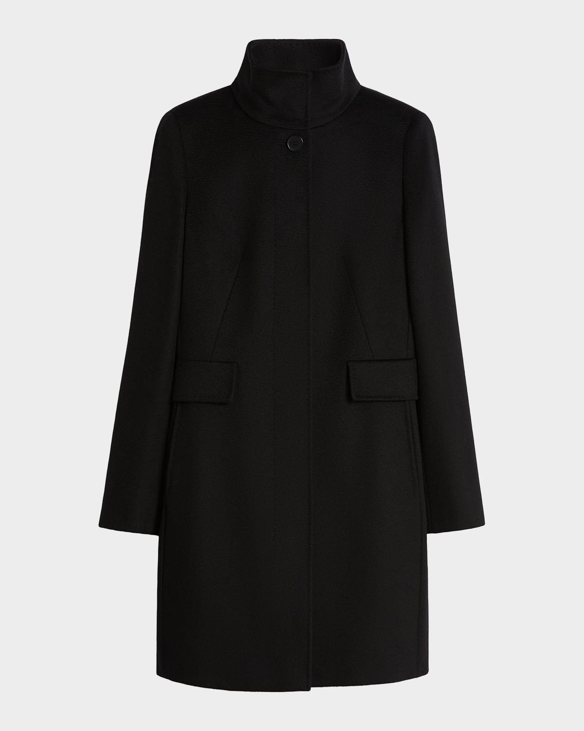 Max Mara Agnese Single-breasted Wool-blend Coat In Black