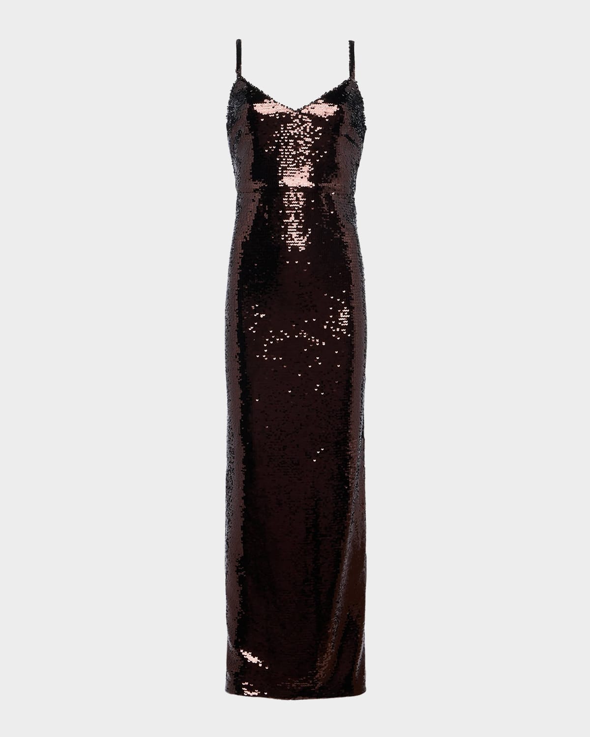 L'agence Karma Sequined Maxi Dress In Brown
