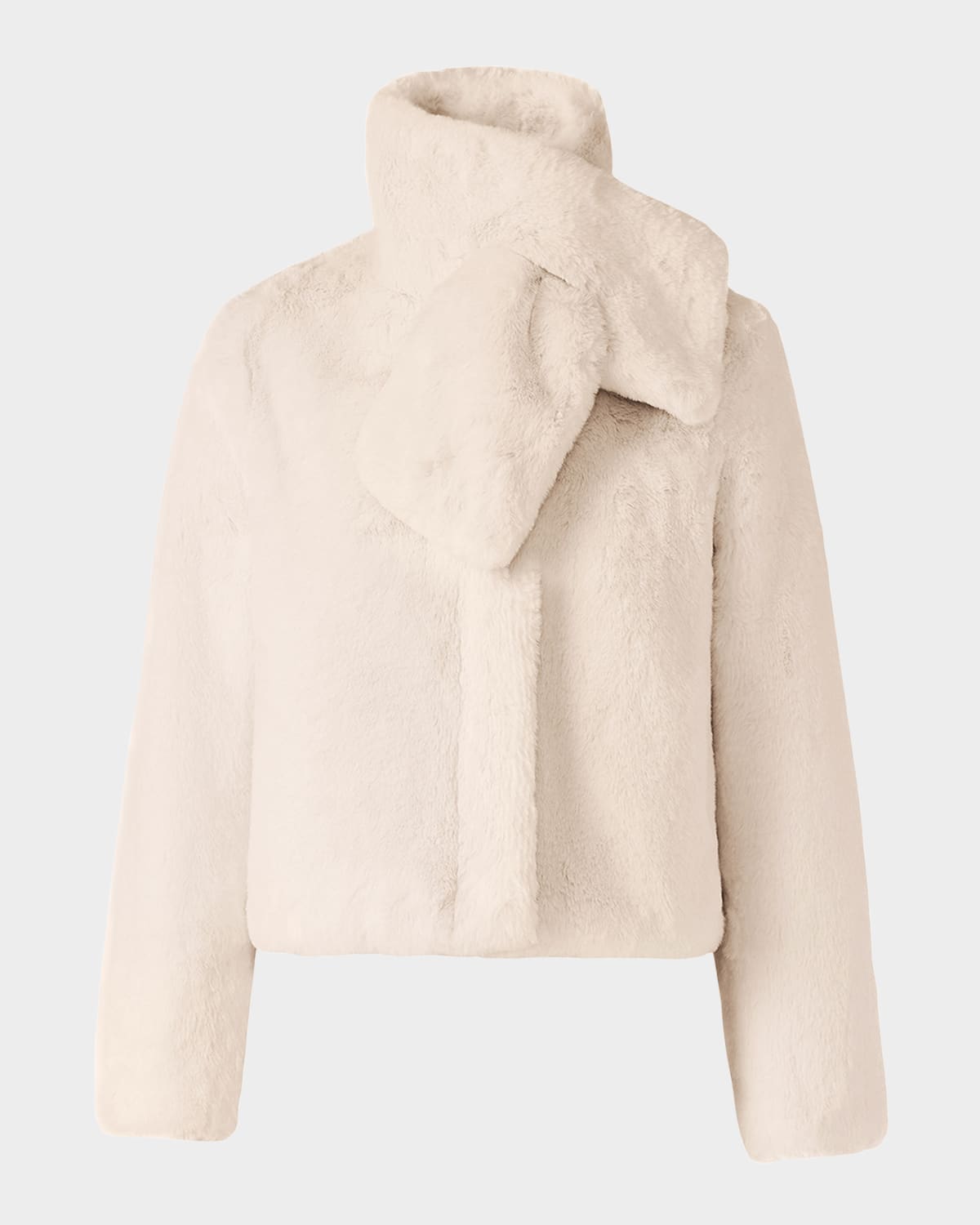 Soia & Kyo Kendell Faux Fur Coat With Detachable Scarf In White