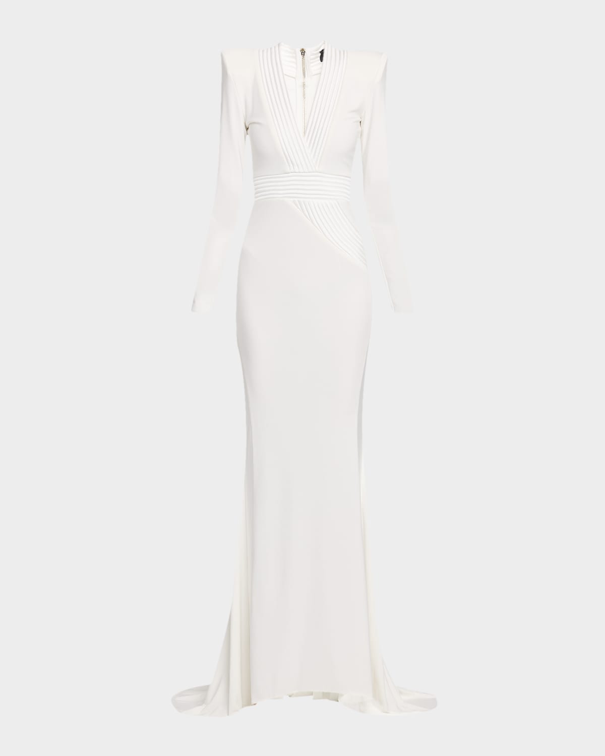 Zhivago Battle Lines The Heiress V-neck Gown In White