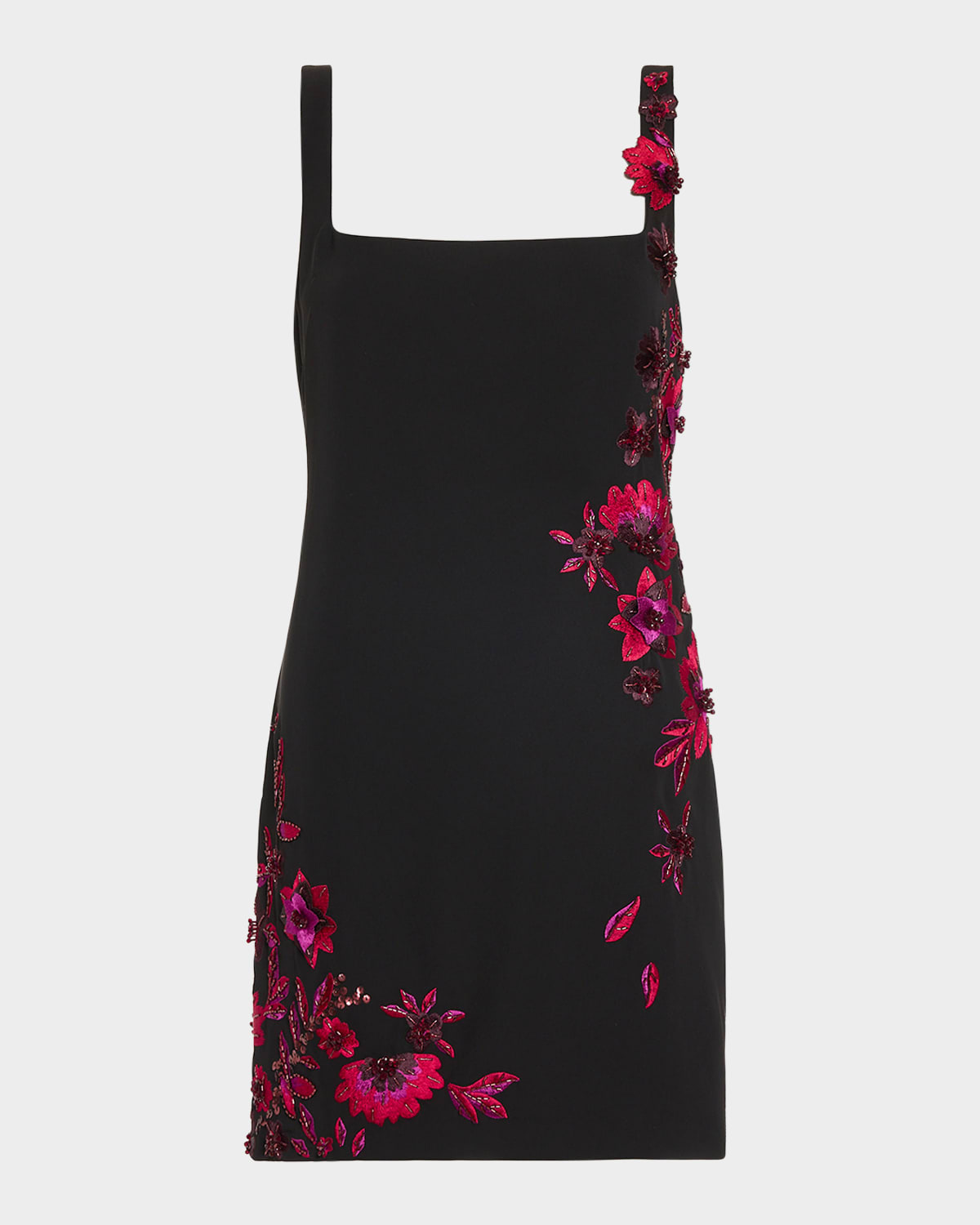 Ramy Brook Tina Floral Embellished Cocktail Minidress In Black