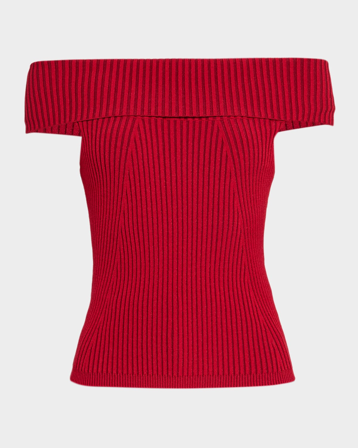Ramy Brook Luke Ribbed Off-Shoulder Top