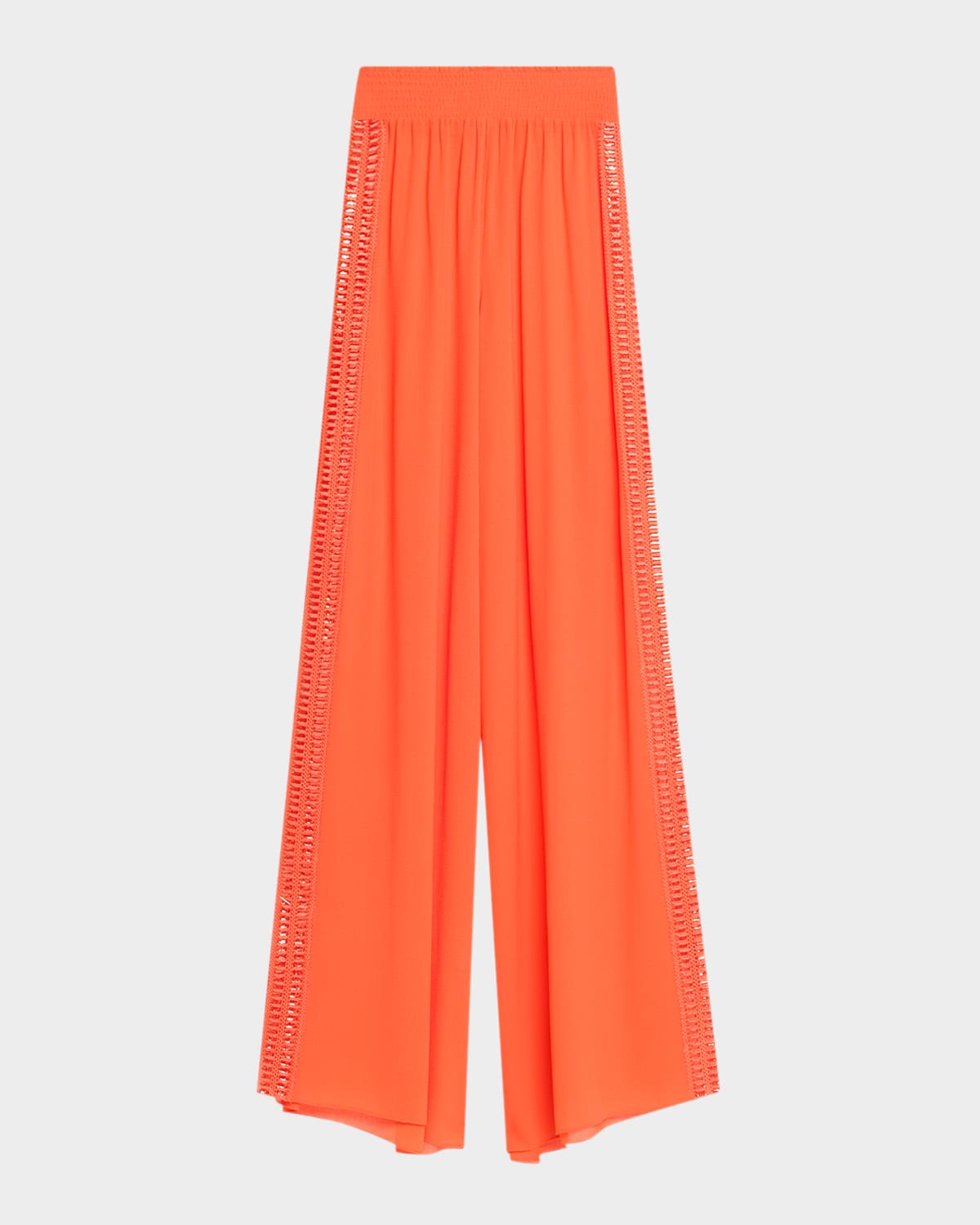 Ramy Brook Dario Sheer Palazzo Beach Pants In Orange
