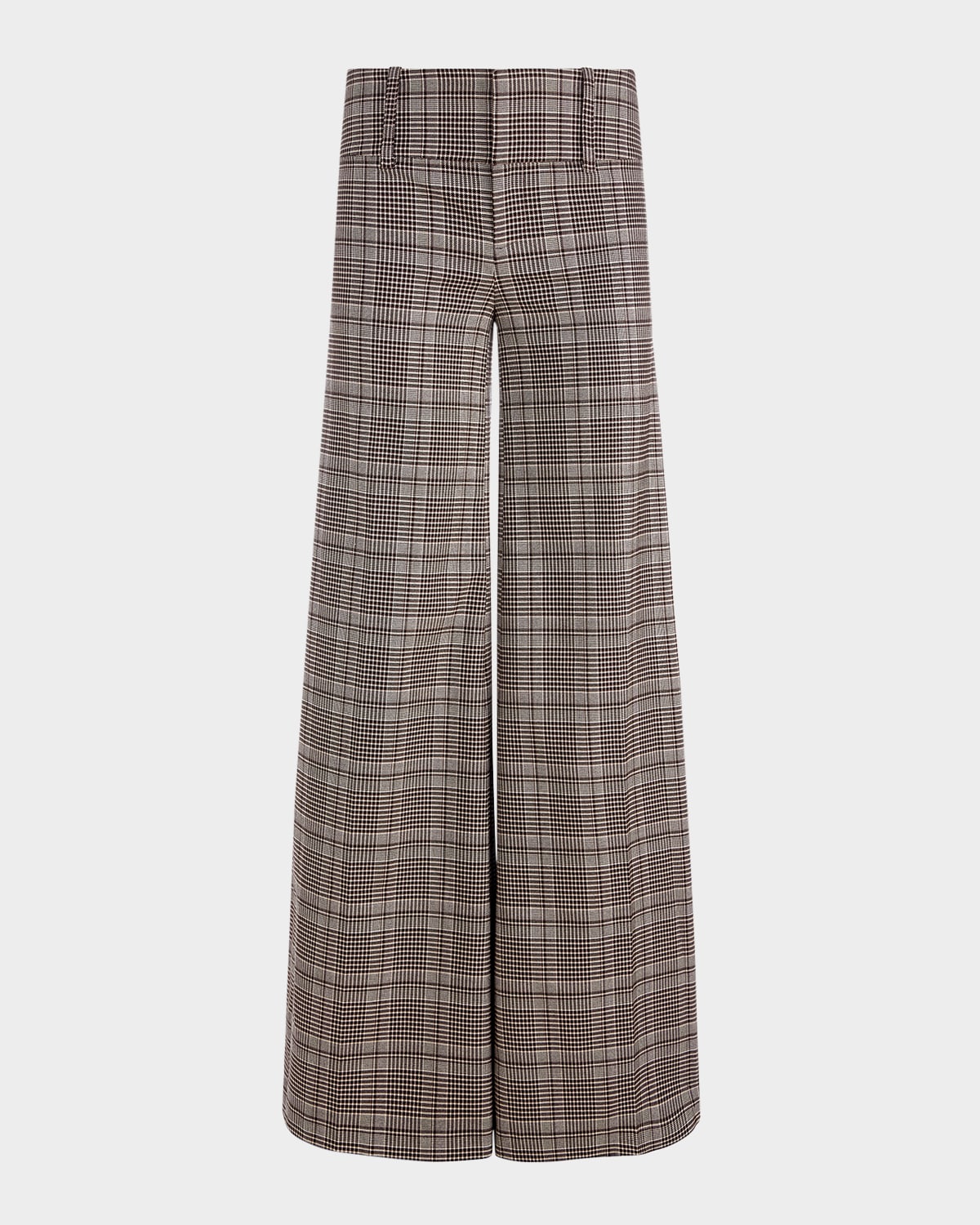 Alice And Olivia Olivia Plaid Low-rise Wide-leg Pants In Multi
