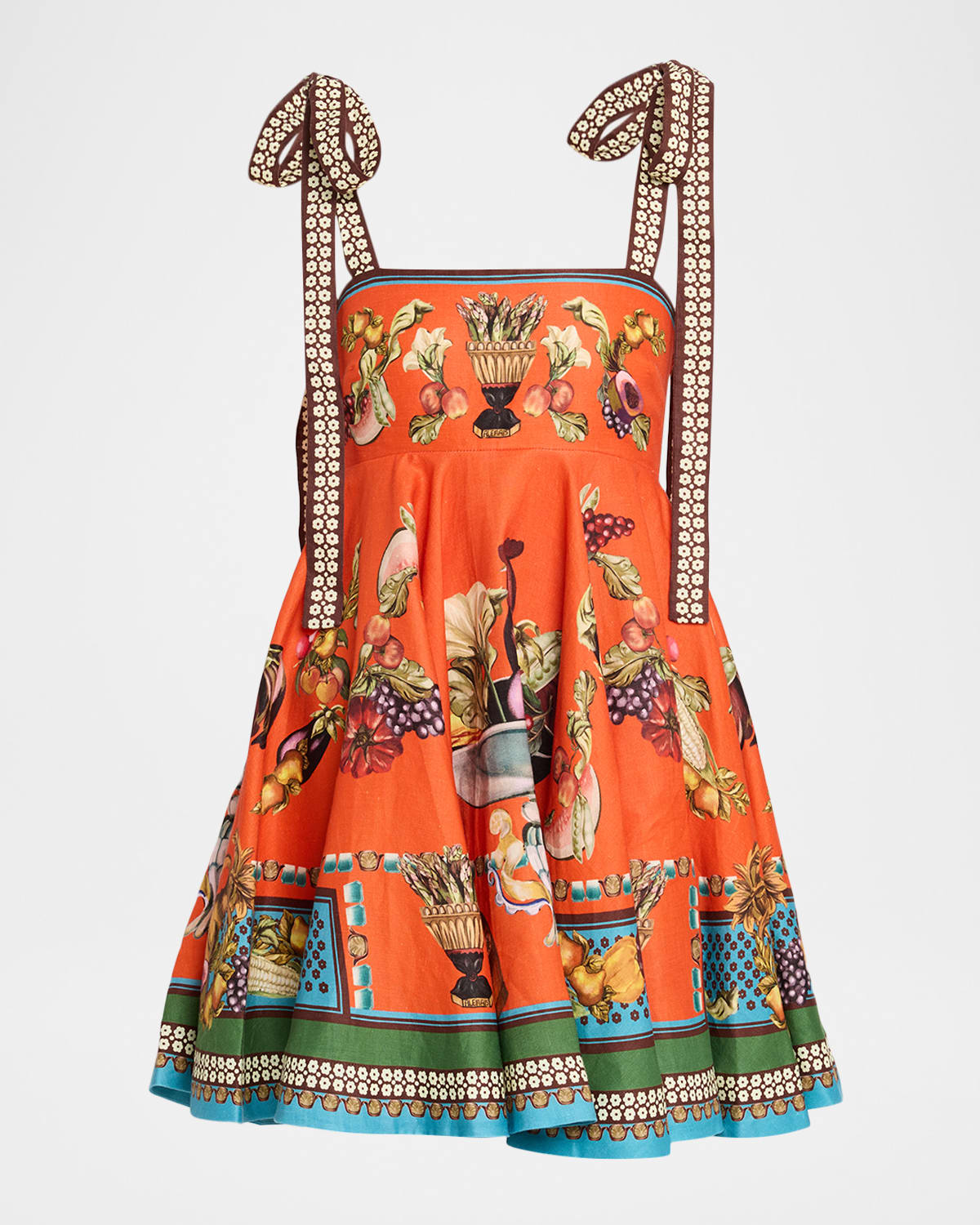 Alemais Rocco Linen Mini Dress In Orange