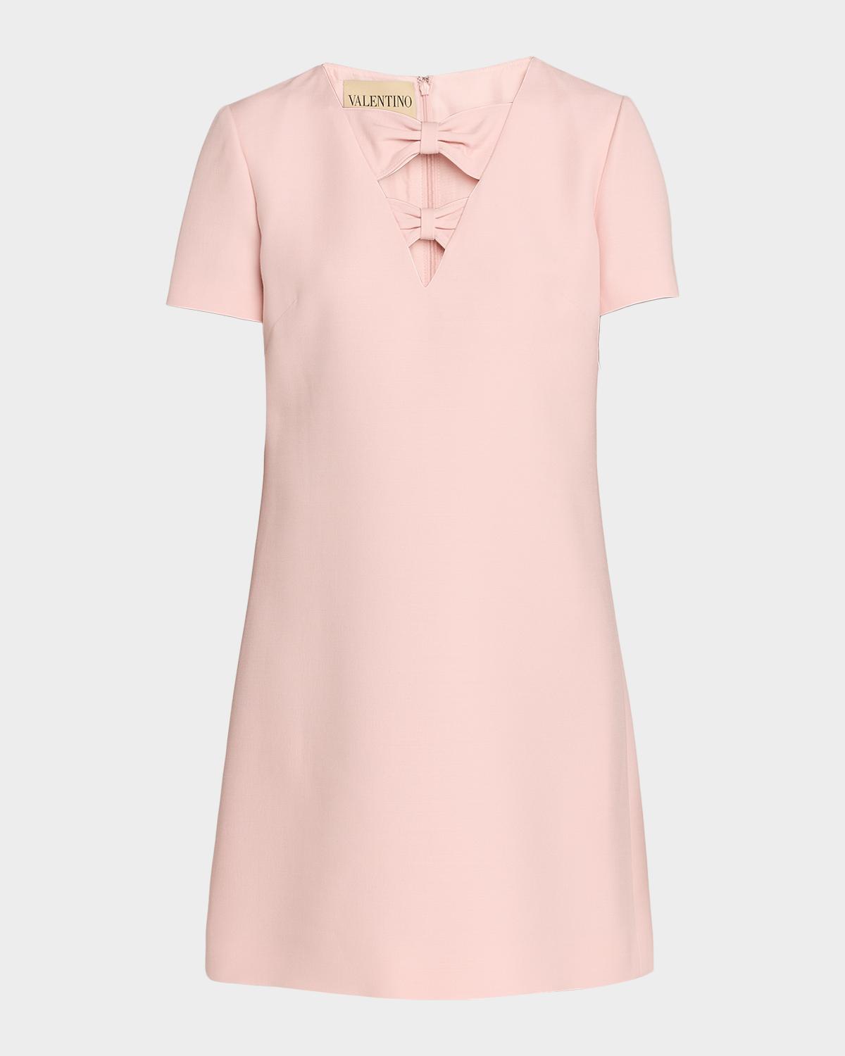 Bow Cutout Short-Sleeve Mini Dress
