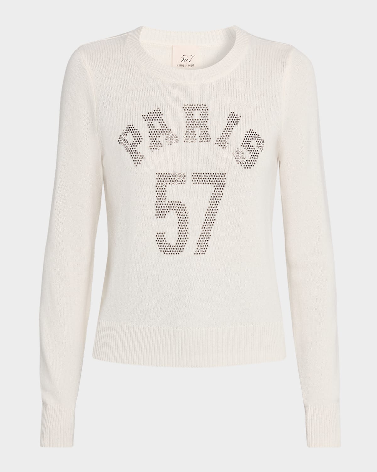 Cinq À Sept Paris 57 Embellished Wool-blend Sweater In Neutral