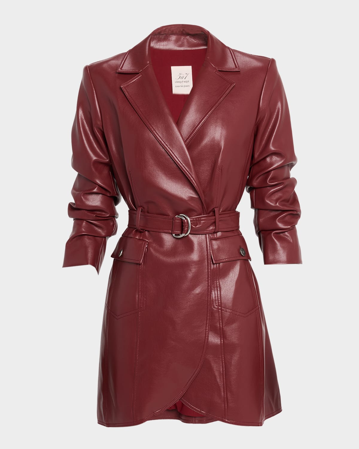 Likely Jenessa Vegan Leather Mini Blazer Dress In Burgundy