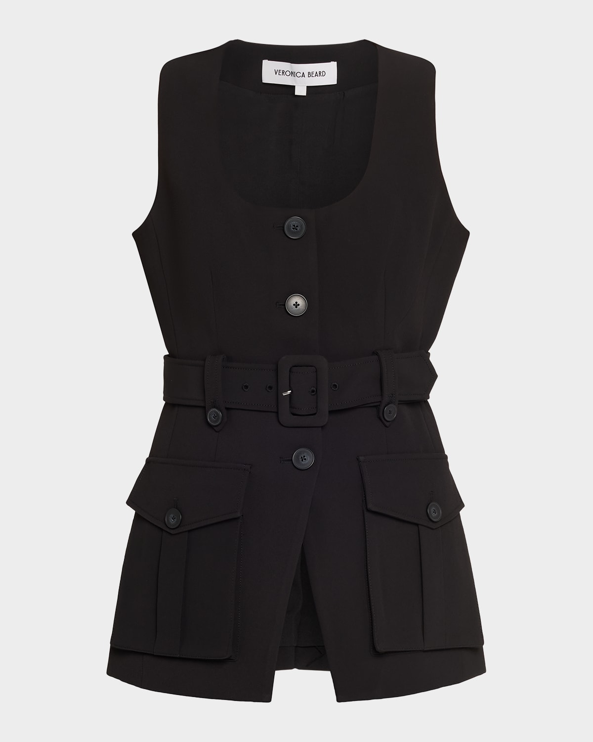 Veronica Beard Becker Tailored Utility Vest In Black