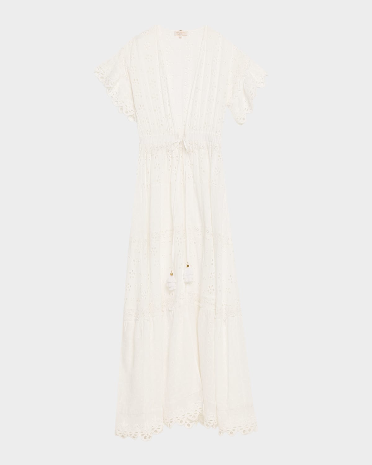 Ramy Brook Janis Eyelet Embroidered Maxi Kaftan Coverup In Multi