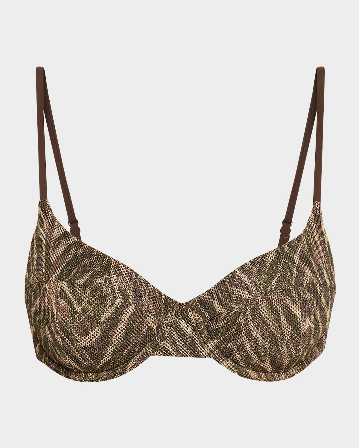 Ramy Brook Printed Mona Bikini Top In Brown