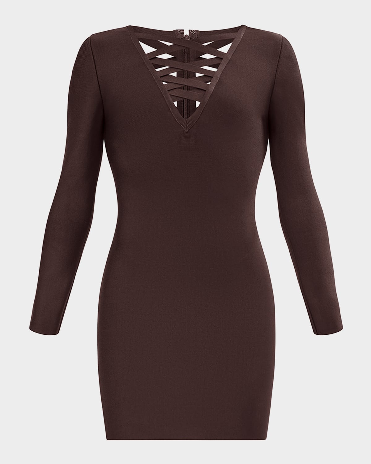 Herve Leger The Tabitha Strappy Bodycon Mini Dress In Brown