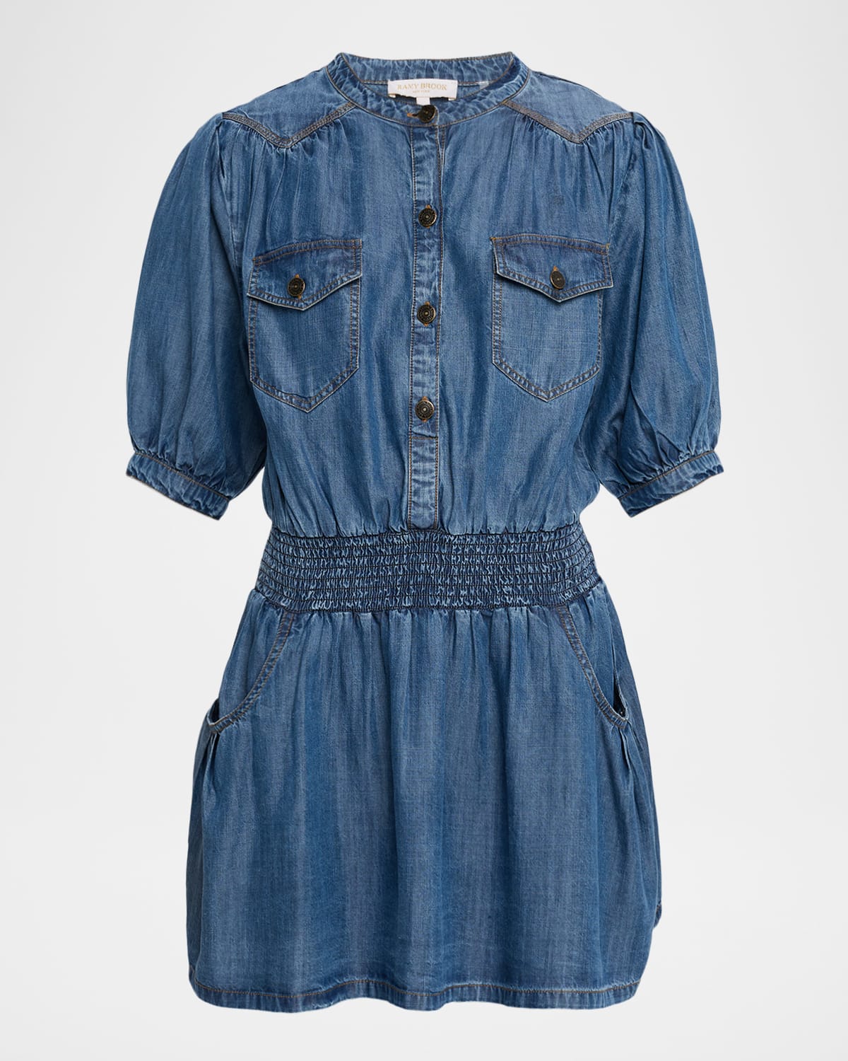 Ramy Brook Norman Chambray Mini Shirtdress