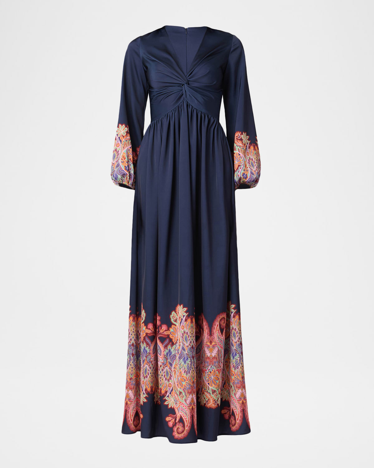 Shoshanna Calla Paisley-print Empire Maxi Dress In Blue