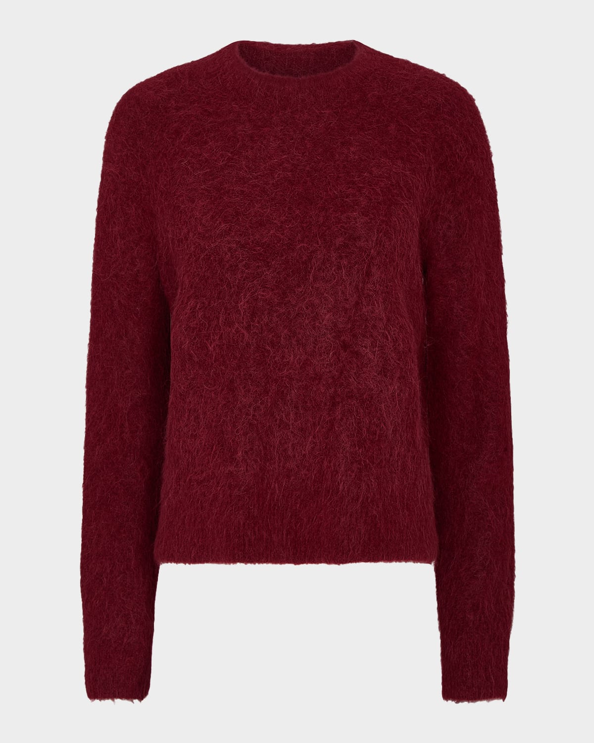 Vince Brushed Alpaca-blend Crewneck Sweater In Burgundy