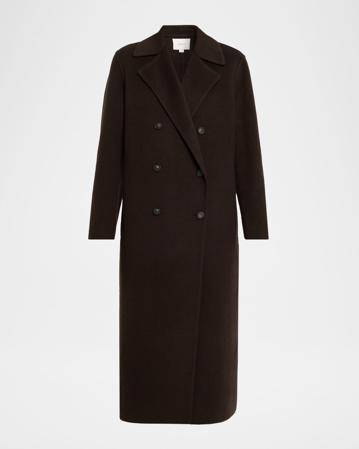 Vince Cashmere-blend Double-breasted Coat In Brown