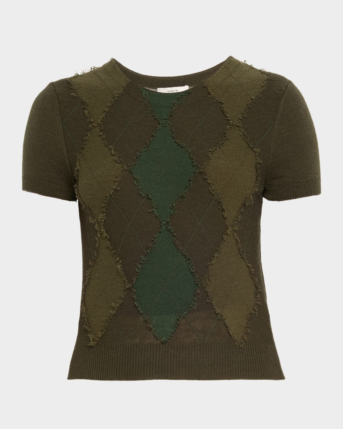 Vince Cashmere And Wool Argyle Sweater In Multi