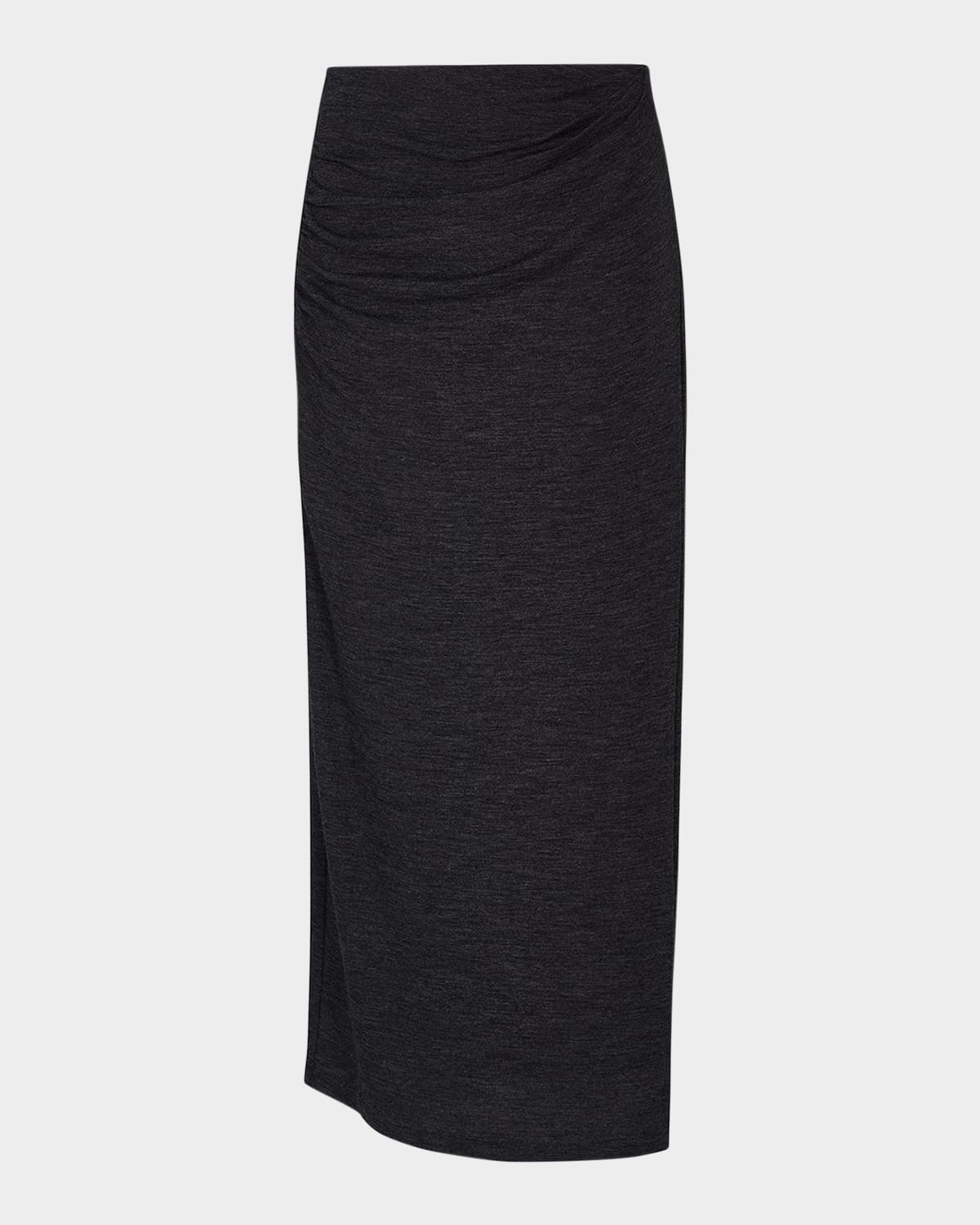 Vince Draped Midi Skirt In Black