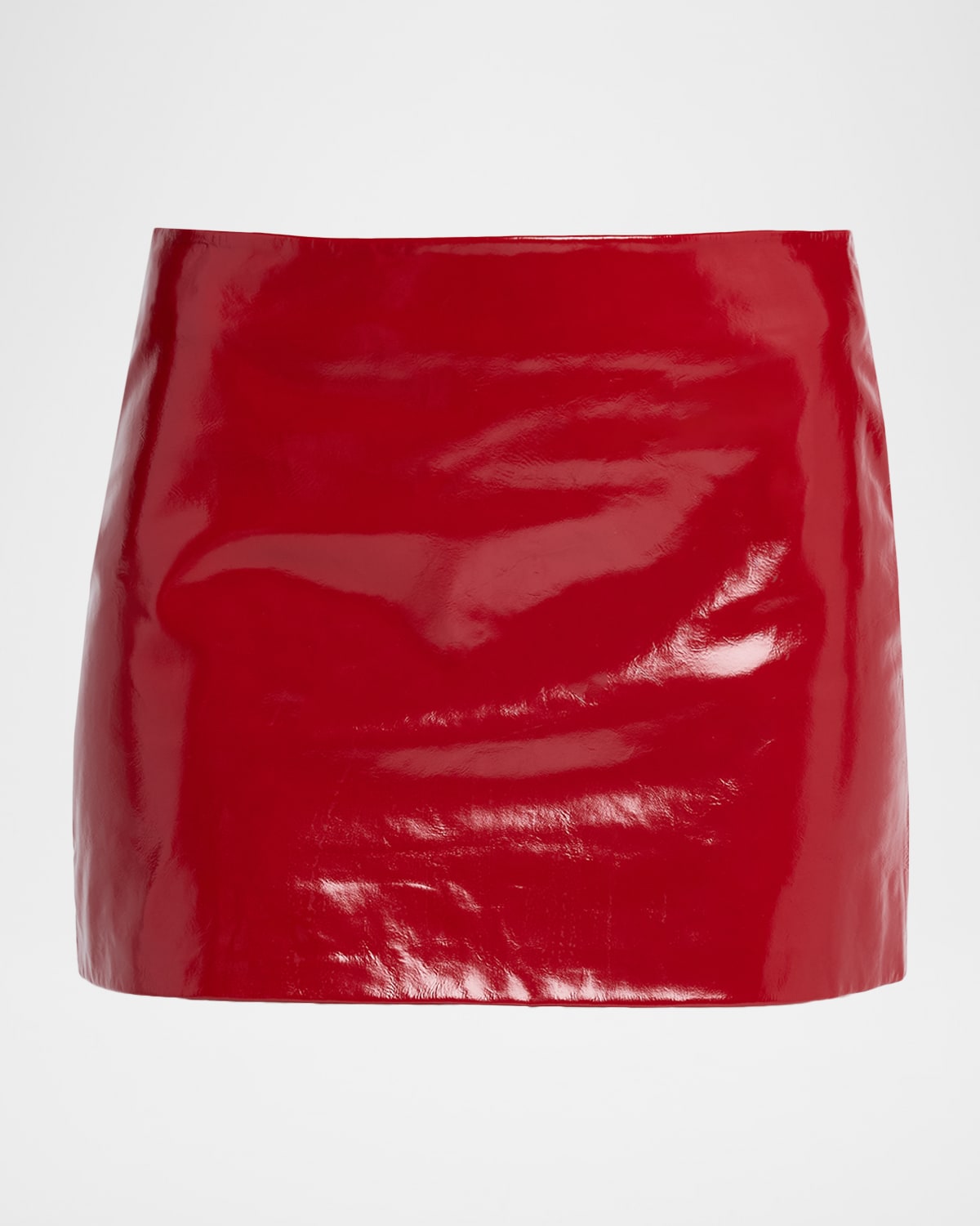 Moschino Patent Leather Mini Skirt In Red
