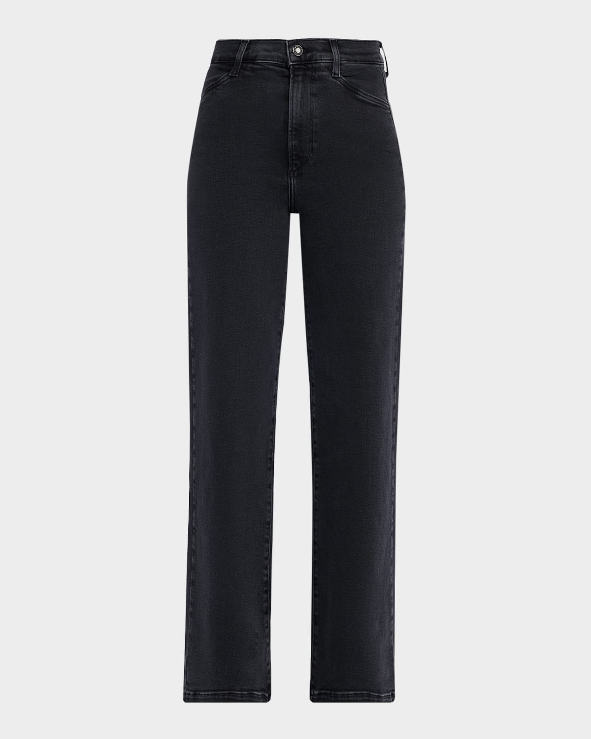 Favorite Daughter Jordie Faded-wash High-rise Flared-leg Stretch-denim Jeans In Black