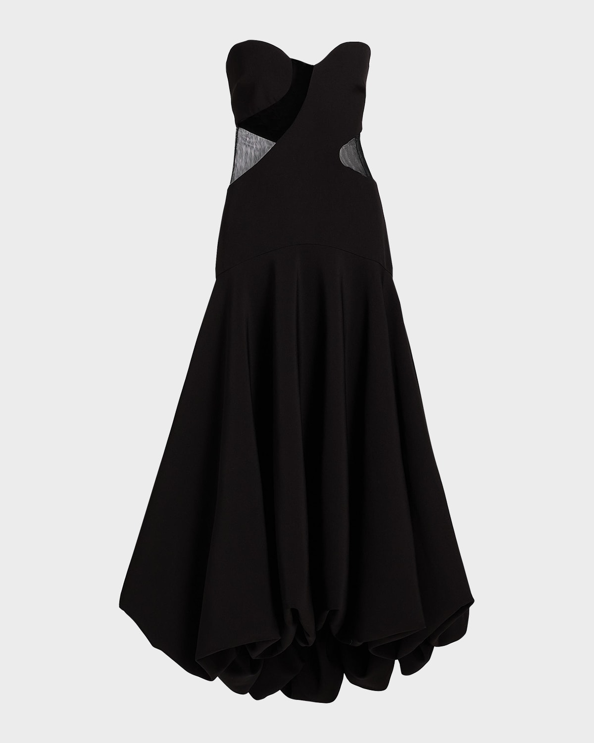 Et Ochs Daniella Strapless High-low Bubble Gown In Black