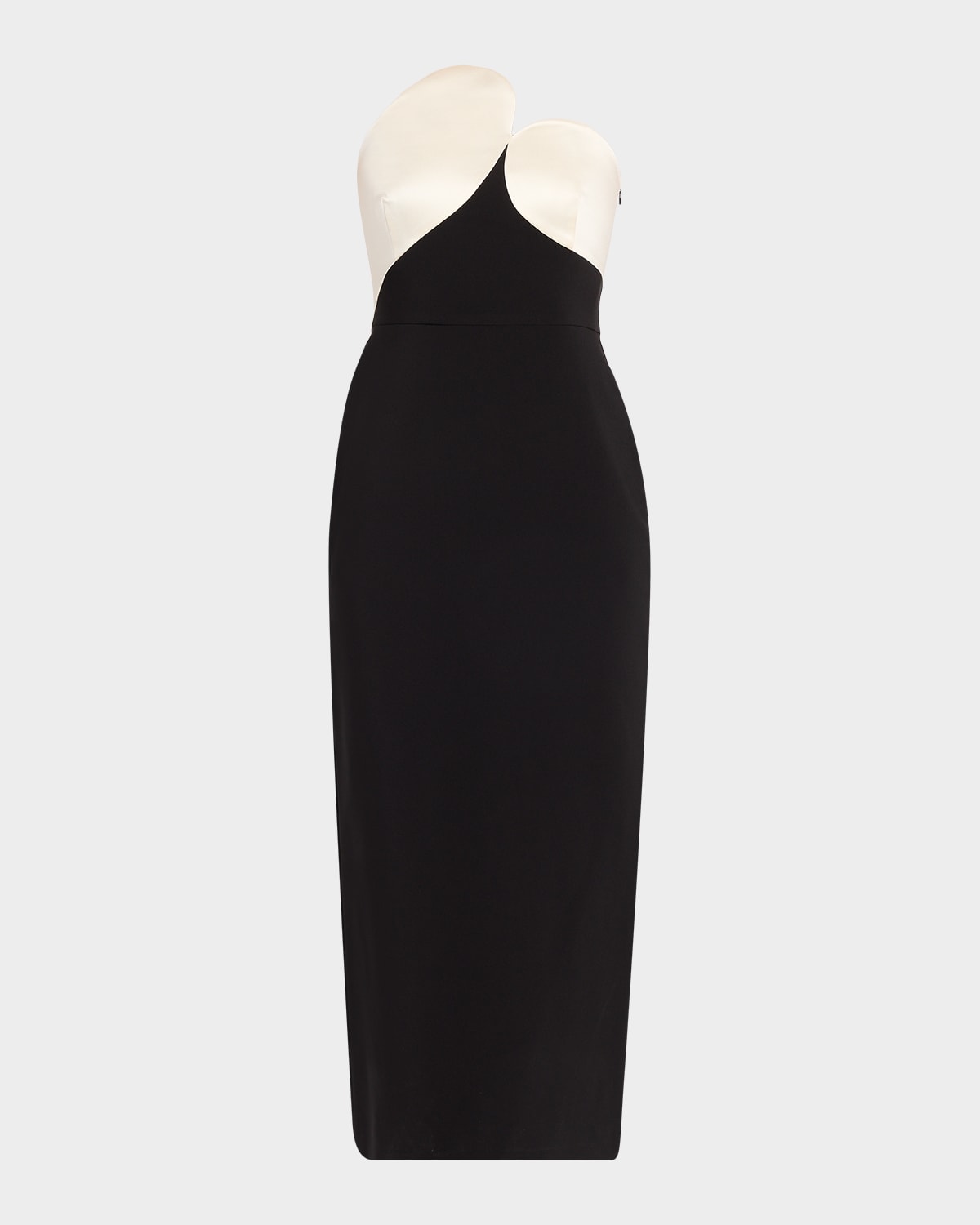 Et Ochs Court Strapless Two-tone Bodycon Midi Dress In Multi