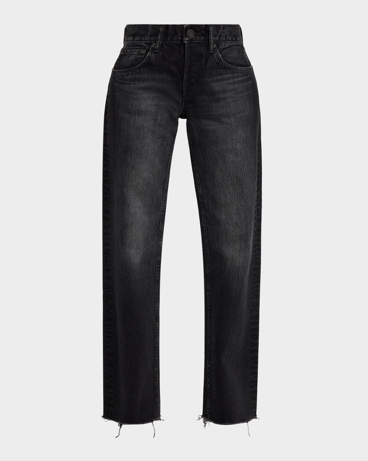 Moussy Vintage Glencoe High-rise Straight-leg Jeans In Black